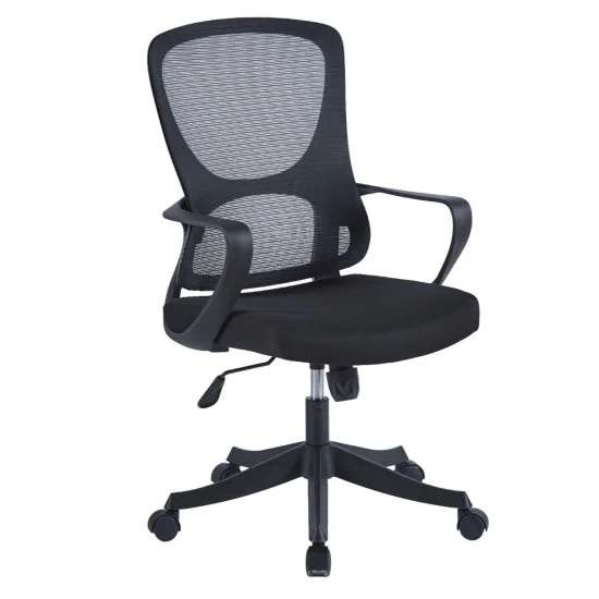 Крісло офісне INTARSIO JUNE Чорне / Чорний каркас